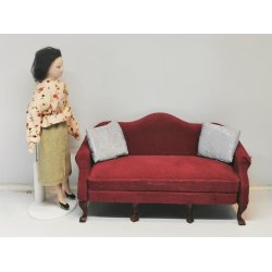 Lysegr pude i silke look (brugt)