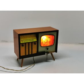 Tv og radio med lys, med Lundby stik (gammel)