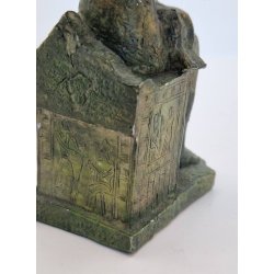 Egyptisk figur Isis med barn i metal (vintage)