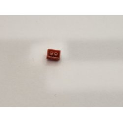 1 stk rdbrun mikro "lege" klods i resin (hndlavet)