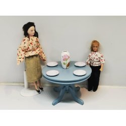 Tallerken med lyserd kant (brugt)