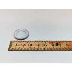 Tallerken med lyserd kant (brugt)