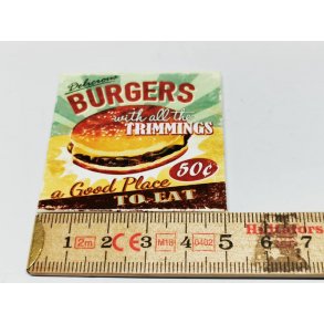 Burger skilt i metal (nyt)