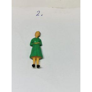 Dukke scala 1:48 i grn kjole  (ny)