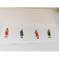 Dukke scala 1:48  orange/grn kjole (ny)