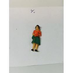 Dukke scala 1:48  orange/grn kjole (ny)