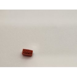 1 stk rdbrun mikro "lege" klods i resin (hndlavet)