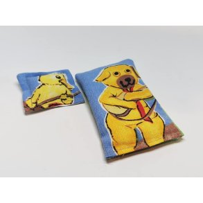 Bamse og kylling brne sengetj (hndlavet)