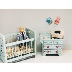 Lysebl elefant i resin (ny)