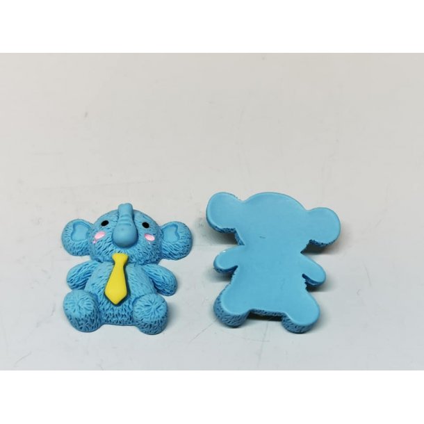Lysebl elefant i resin (ny)