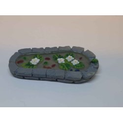 Havedam med fr og fisk I Resin ( Ny)