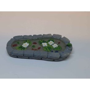 Havedam med fr og fisk I Resin ( Ny)