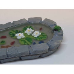 Havedam med fr og fisk I Resin ( Ny)