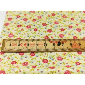 Stof lysegul med blomster