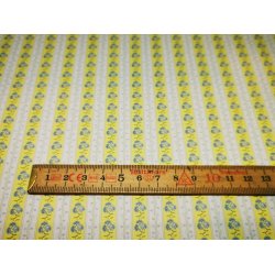 Tapet gul stribet med bl blomster (nyt) nr 8106