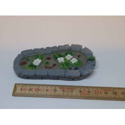 Havedam med fr og fisk I Resin ( Ny)