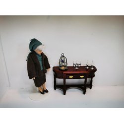 Konsulbord med skuffe til dukkehus scala 1:12 (ny)