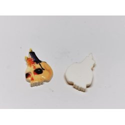 Skelet hoved med lys Halloween pynt (ny)