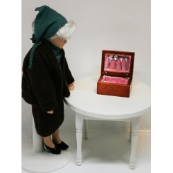 Tr kasse med bestik og servietter (ny)