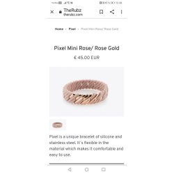 The Rubz armbnd Pixel mini 15 mm rose /rose gold