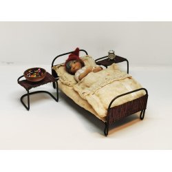 Skammel/stol/bord med metal stativ (gammel)