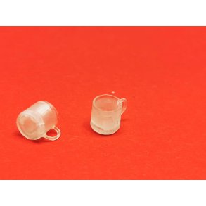 2 meget sm glas/kopper i plastik (hndlavet)