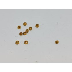 10 stk meget sm perler i guld (nye)