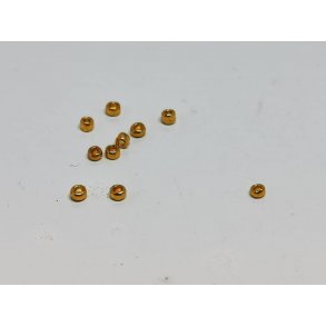 10 stk meget sm perler i guld (nye)