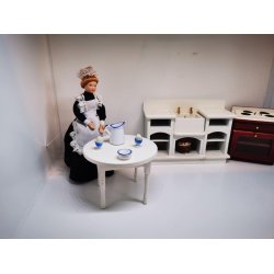 Lille skl med bl kant i porceln (ny)