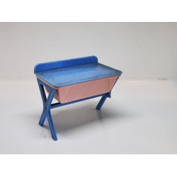 Puslebord/badekar i plastik (gammel+defekt)