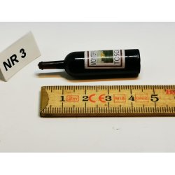 Rdvins flaske i plastik til dukkehus scala 1:12 (ny)