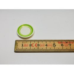 Tallerken med grn kant i plastik (ny)