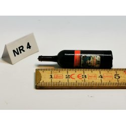 Rdvins flaske i plastik til dukkehus scala 1:12 (ny)