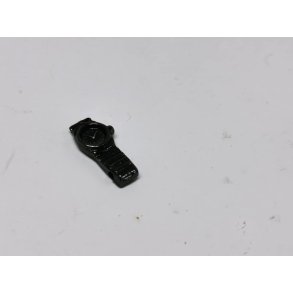 Armbndsur i metal. Sort ur med sort urskive (ny)
