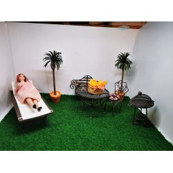 Reutter havegrill i metal til dukkehus scala 1:12 (ny)