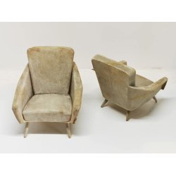 Lnestol i velour look (gammel)