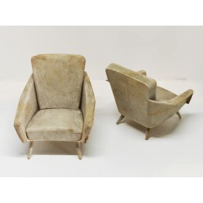 Lnestol i velour look (gammel)