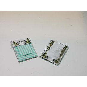 Pakke med stribet sengetj (hndlavet)