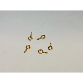 5 sm skruer med je i guld (nye)