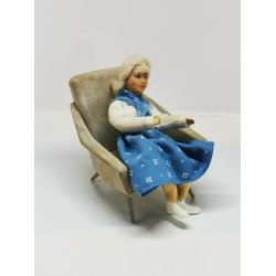 Lnestol i velour look (gammel)