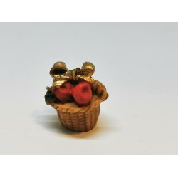 Meget lille kurv med julepynt (brugt)