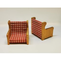 Lnestol til dukkehus scala 1:16/18 (brugt)