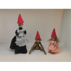 1. Rd miniature nissehue (hndlavet)