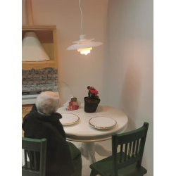 Julestjerne i potte (hndlavet)