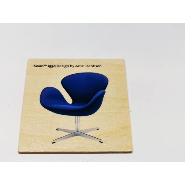 slank Råd vagabond Arne Jacobsen billede i træ af blå svane stol (brugt) - Billeder/foto og  andet pynt til væggen - Frost miniature