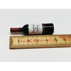 Rdvinsflaske i plastik til dukkehus scala 1:12 (ny)