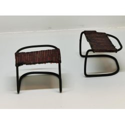 Skammel/stol/bord med metal stativ (gammel)