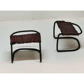 Skammel/stol/bord med metal stativ (gammel)