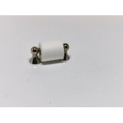 Toilet rulle holder i metal (slv/crom) inkl toilet papir (ny)