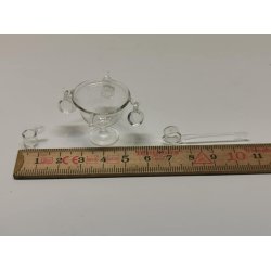 Bowle med glas og se i rigtig glas (brugt/som nyt)